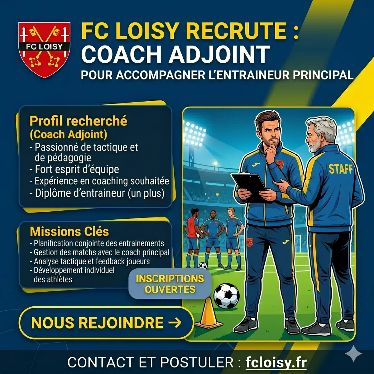 Recrutement Coach Adjoint H/F au FC Loisy saison 2026-2027